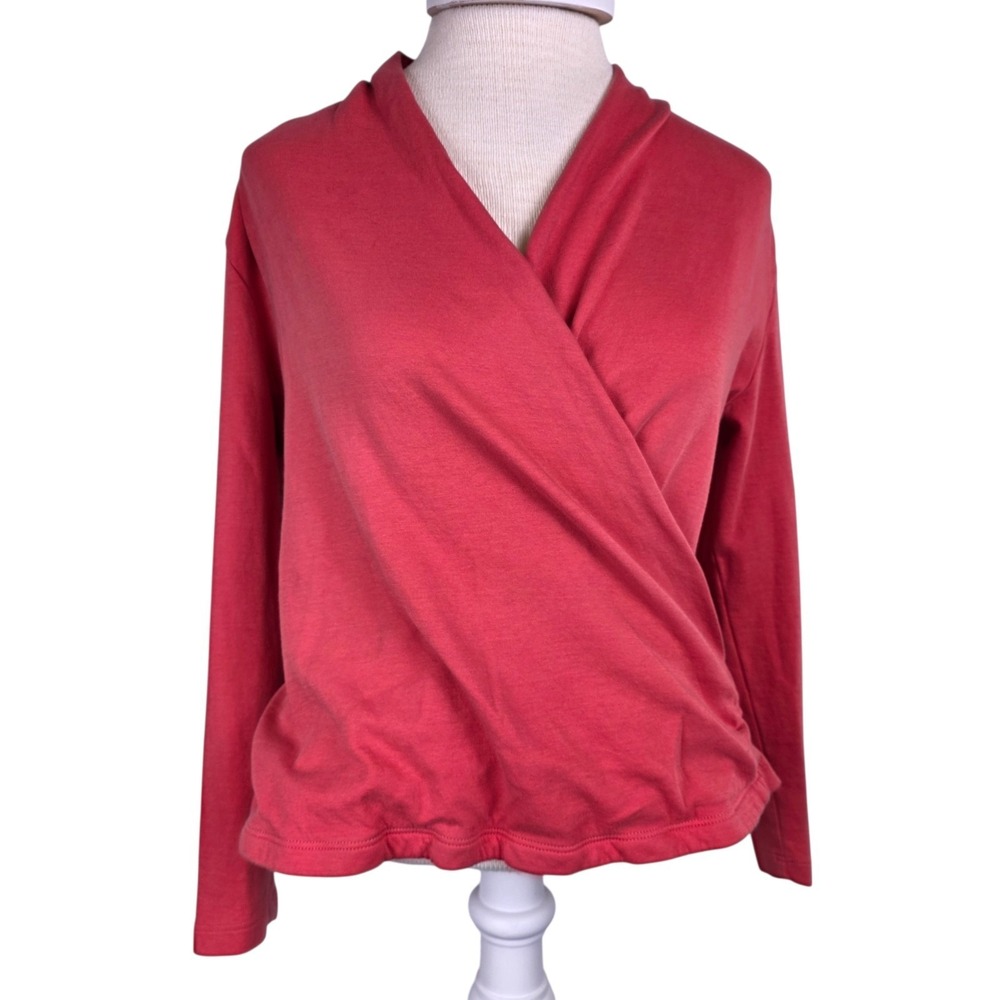Maeve Anthropologie Eloise Drape Wrap Top Red Romantic Surplice Blouse‎ M Casual